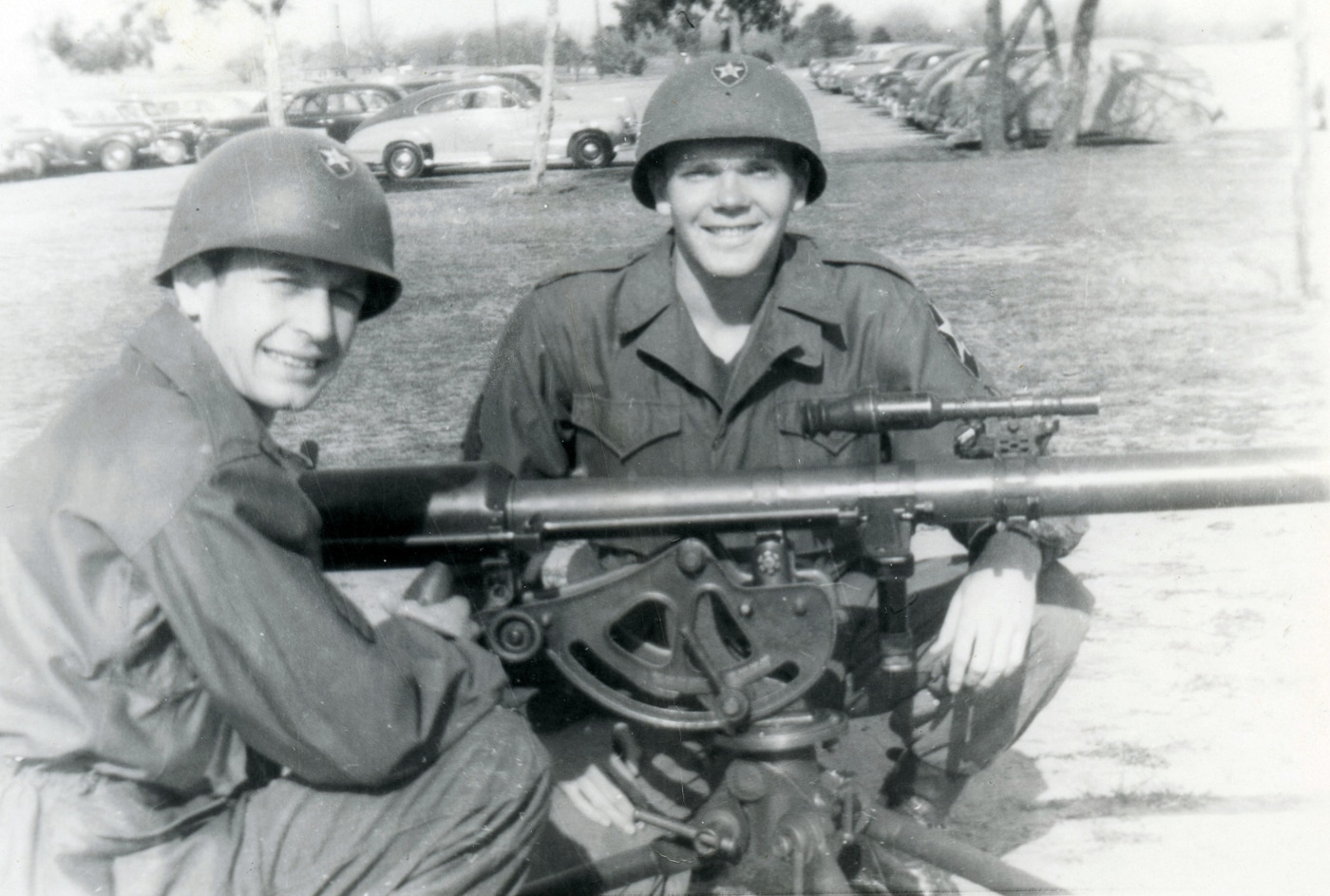 M18 recoilless rifle mounted on M1917A1 tripod