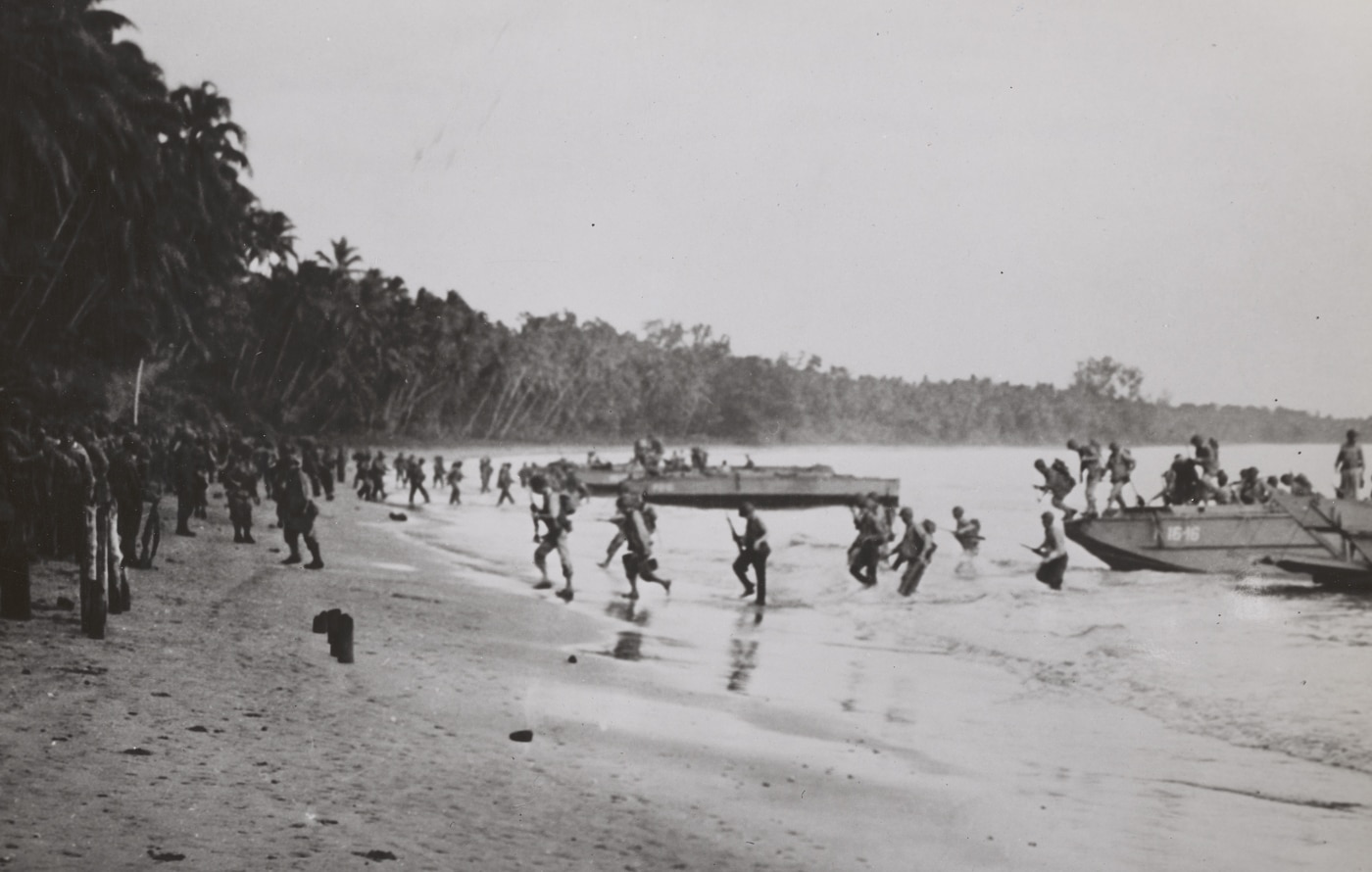 Marines of the Second Raider Battalion land on Guadalcanal