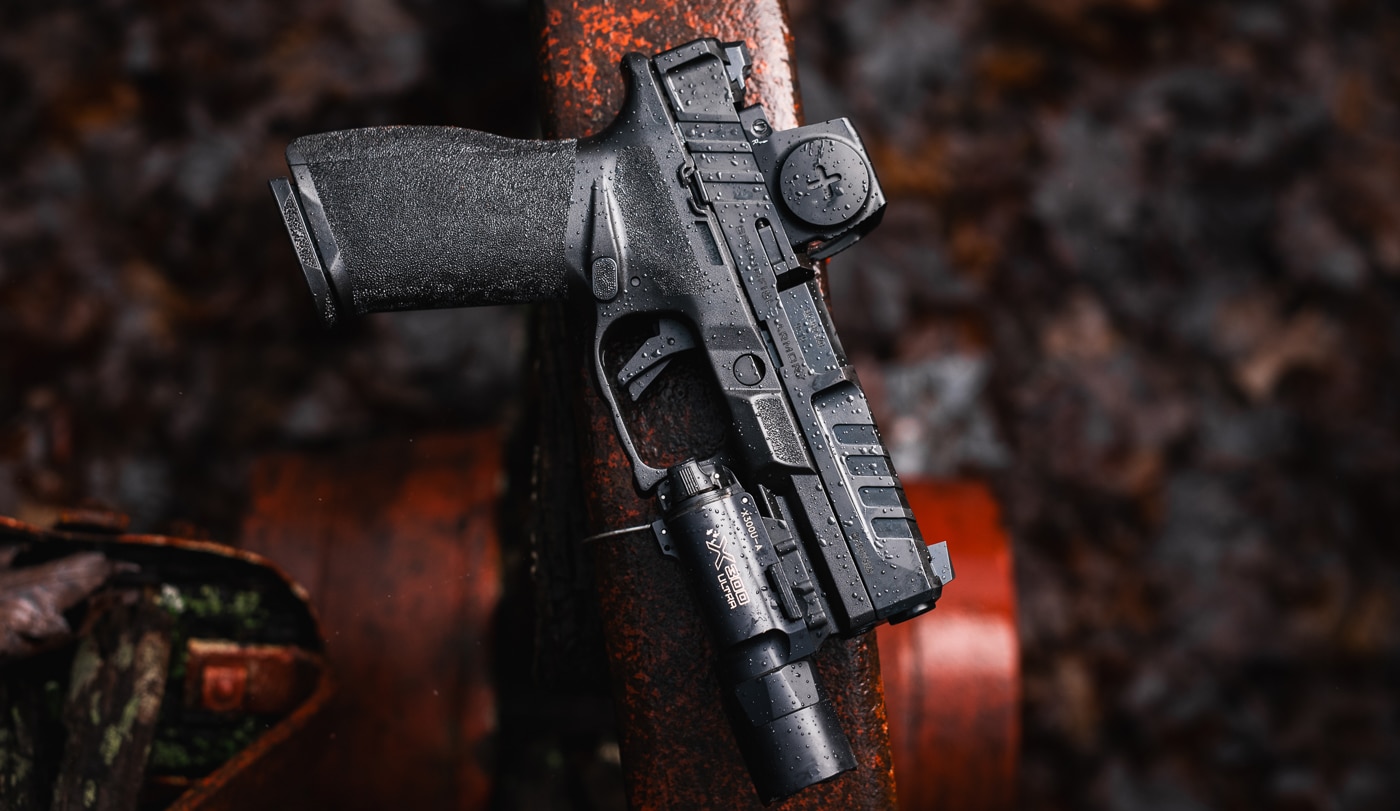 NTOA member award for Springfield Echelon 4.0FC pistol shown with RDS and weaponlight