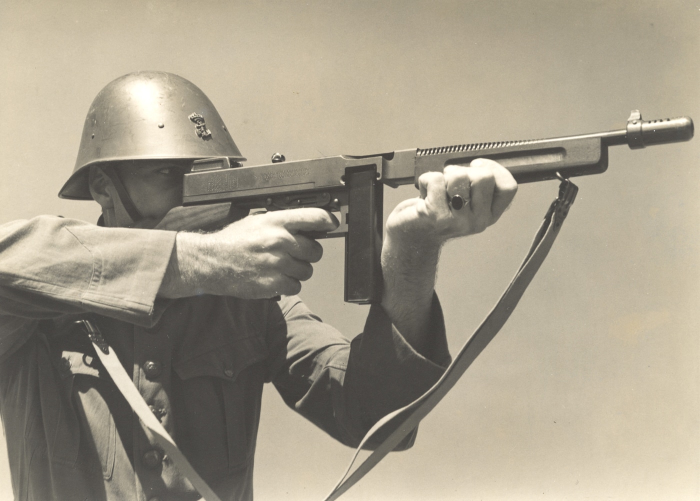 Royal Netherlands Navy Marine with Thompson submachine gun