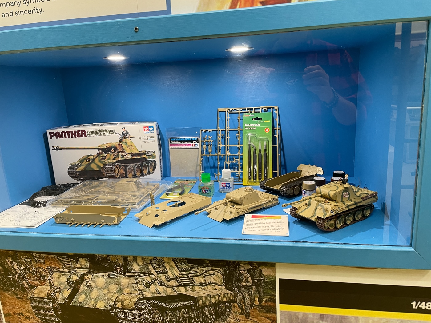 Tamiya model of Panther tank at The Tank Museum