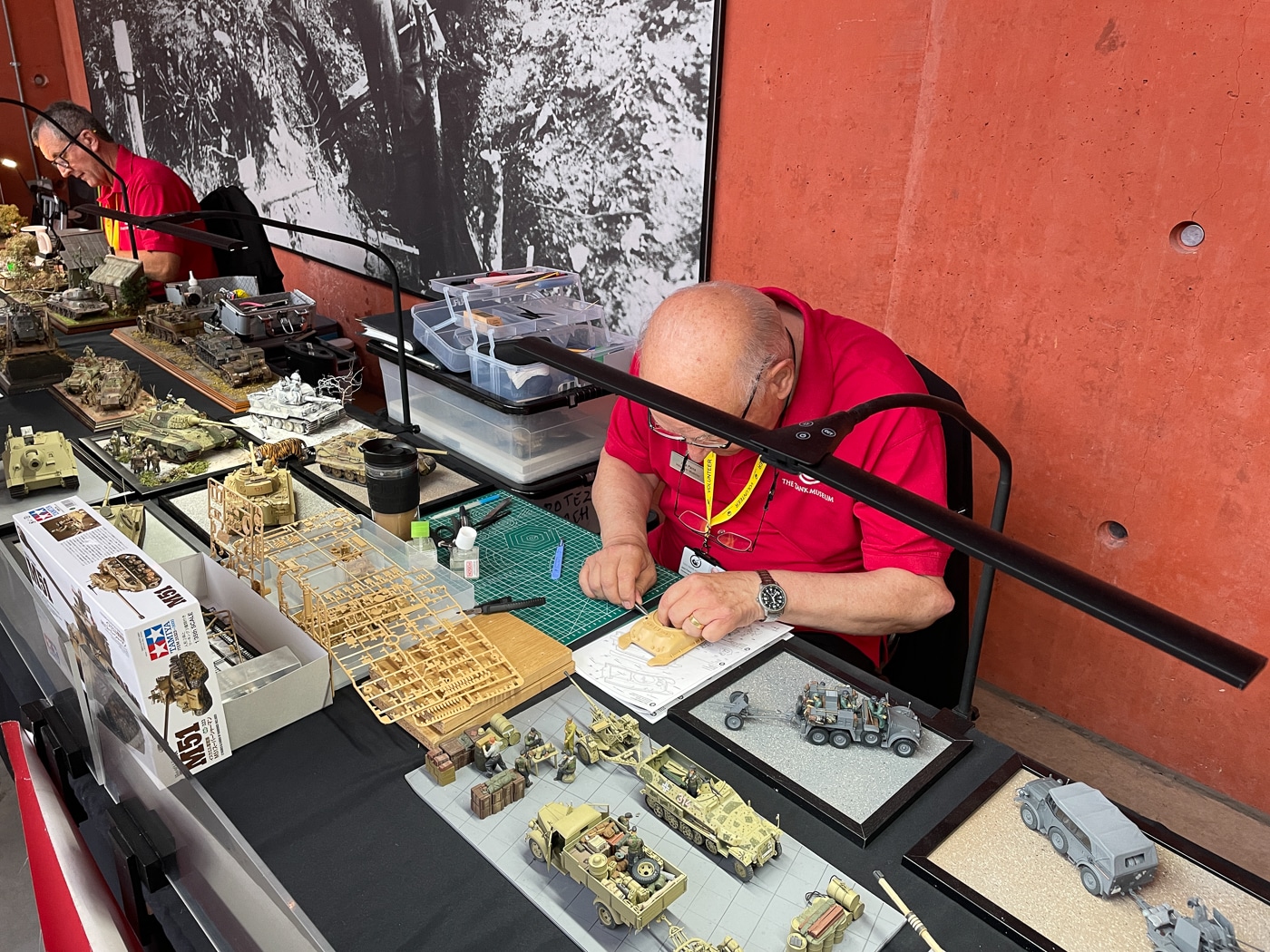 The Tank Museum volunteers build Tamiya model armored vehicle dioramas