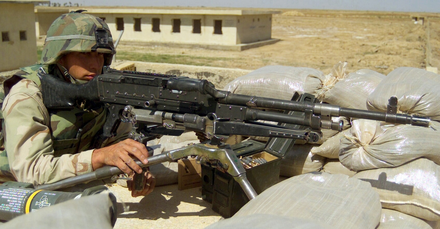 US Marine with M240 machine gun Iraq