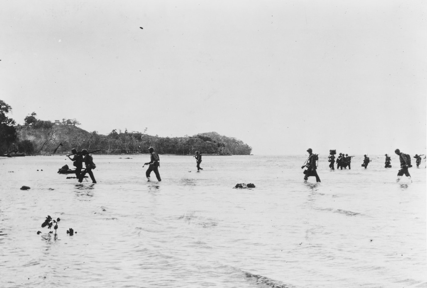US Marines come ashore during the Guadalcanal Campaign