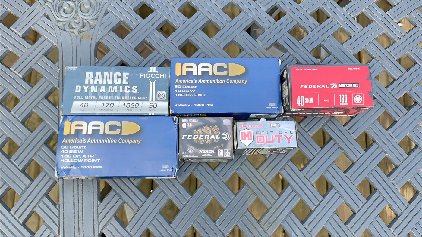 ammunition used in the accuracy testing of Springfield Kuna 40