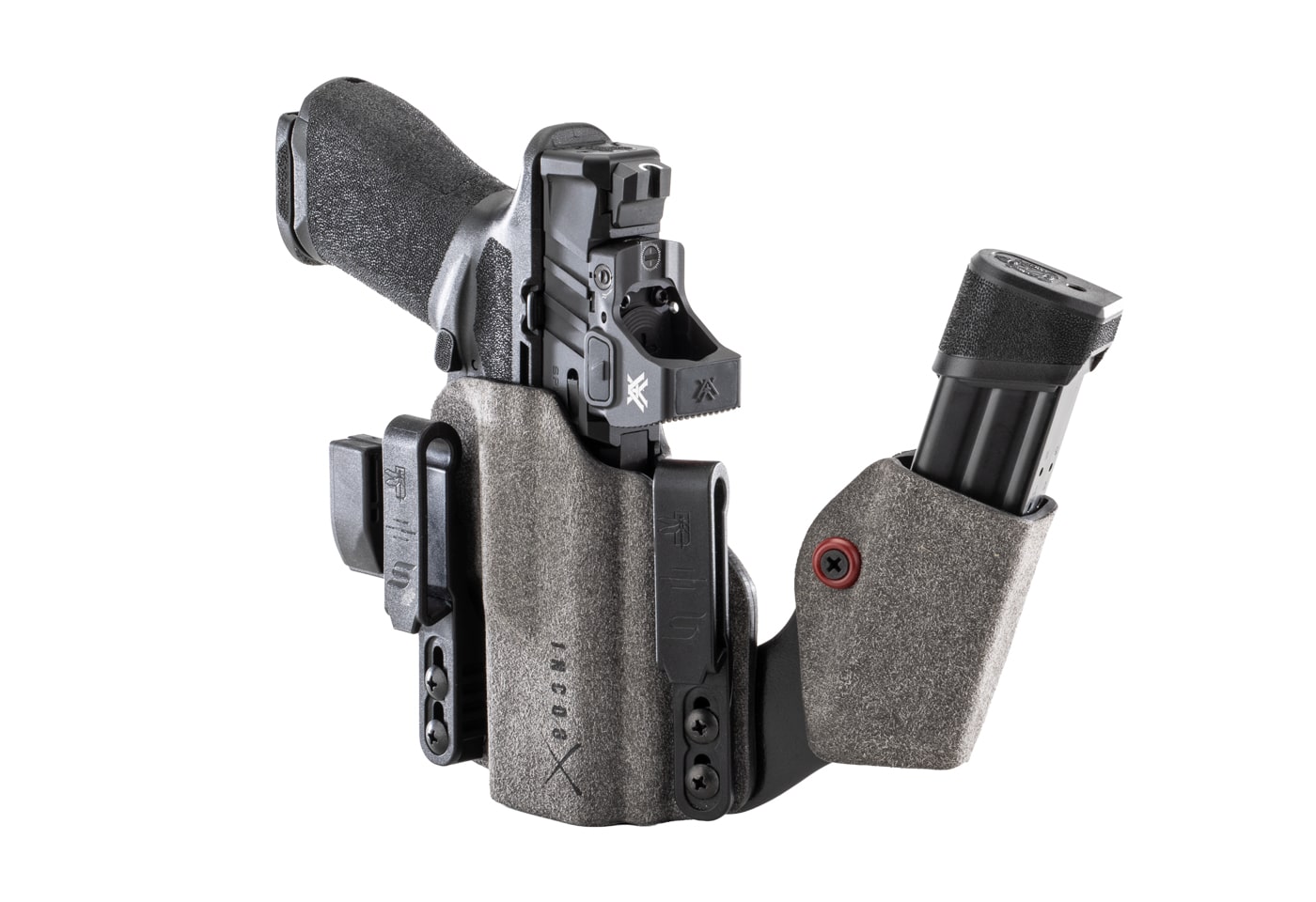 detailed image of the Safariland Incog X holster with the spare magazine holder