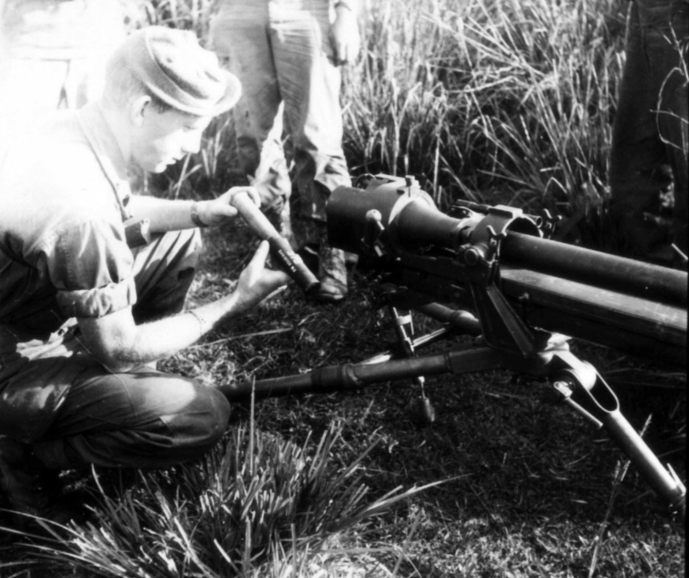 field testing the new M18 recoilless rifle in Burma December 1944