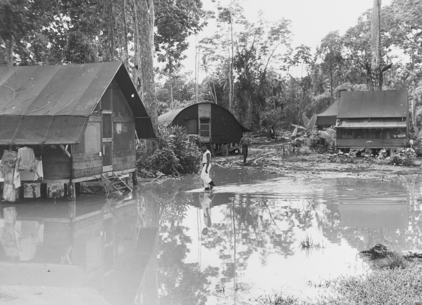 flooding at Camp Crocodile on Guadalcanal