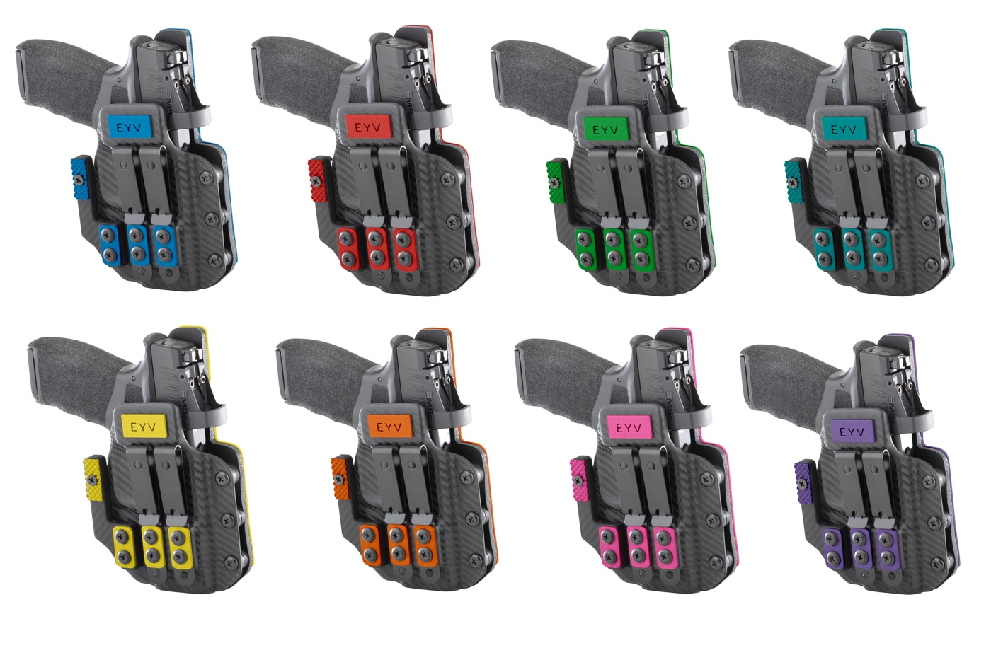 many color choices for the EYV holster