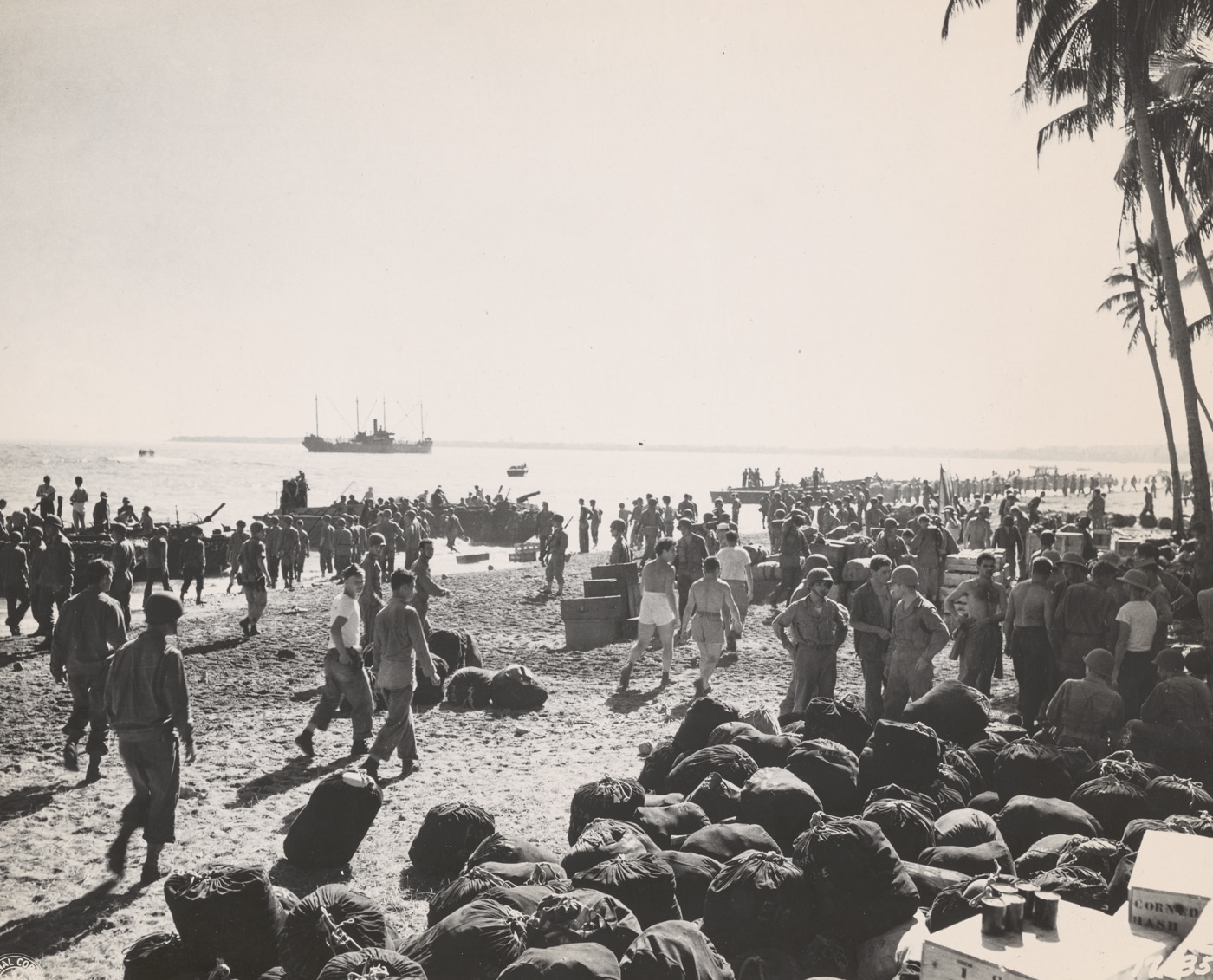 members of the Americal Division landing on Red Beach Guadalcanal
