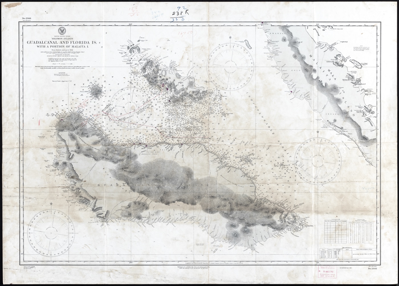 relief map of Guadalcanal used by US troops in World War II