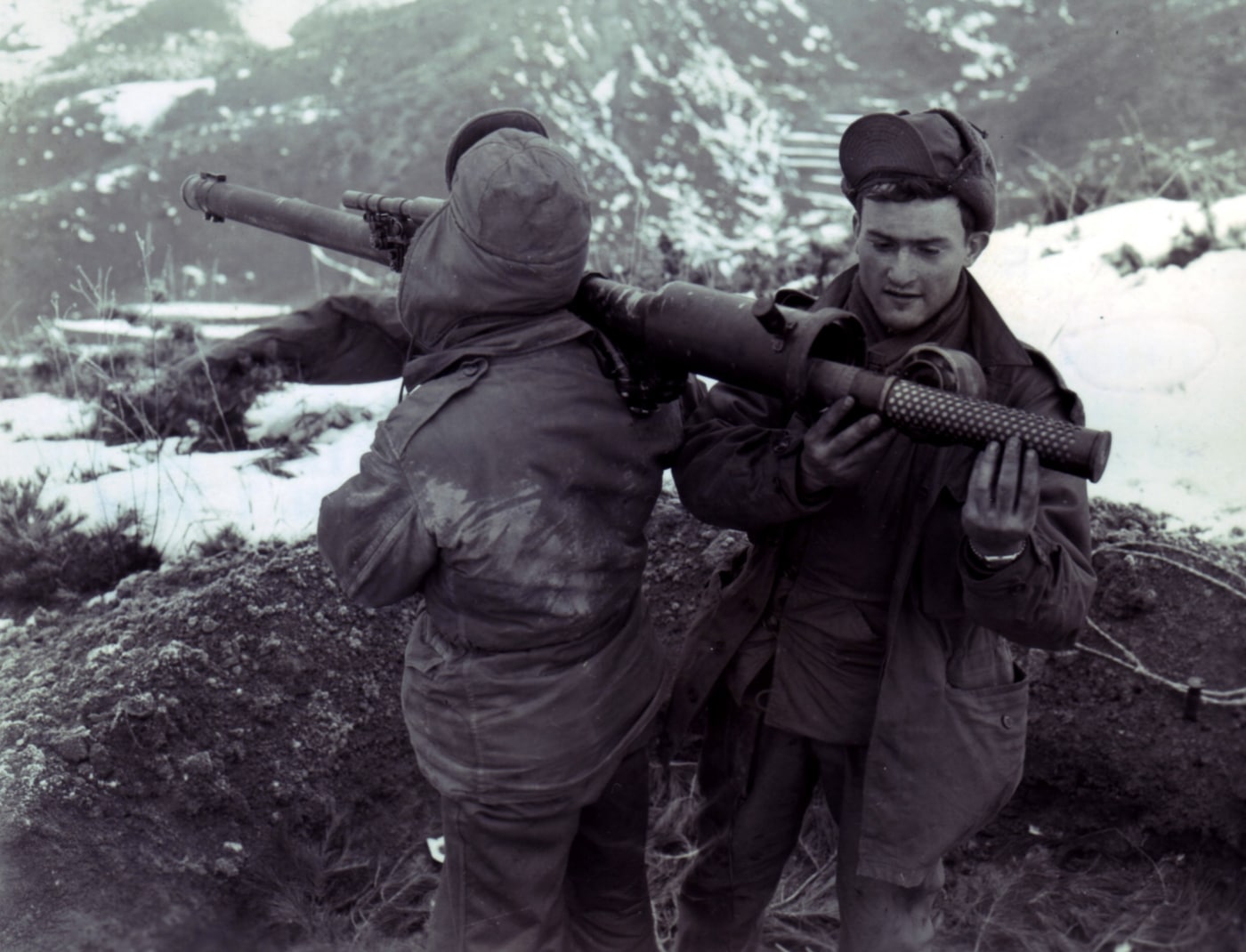 soldiers of 7th Infantry Division prepare to fire M18 during the Korean War