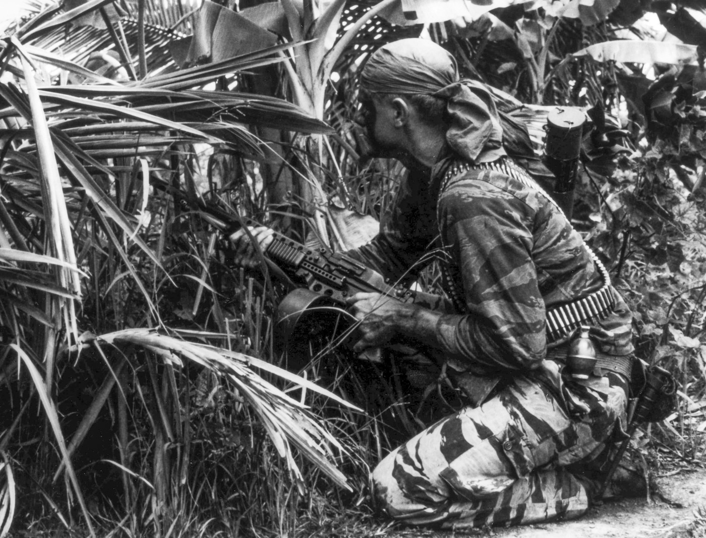 US Navy SEAL with Stoner 63 in Vietnam War 1968