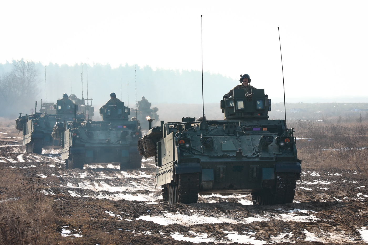 US Army AMPV during maneuvers in a readiness exercise in Poland during 2025