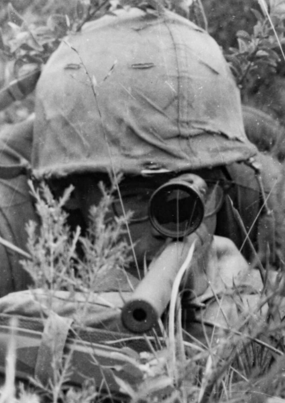 US Marine sniper takes aim at VC communist at 1000 yards