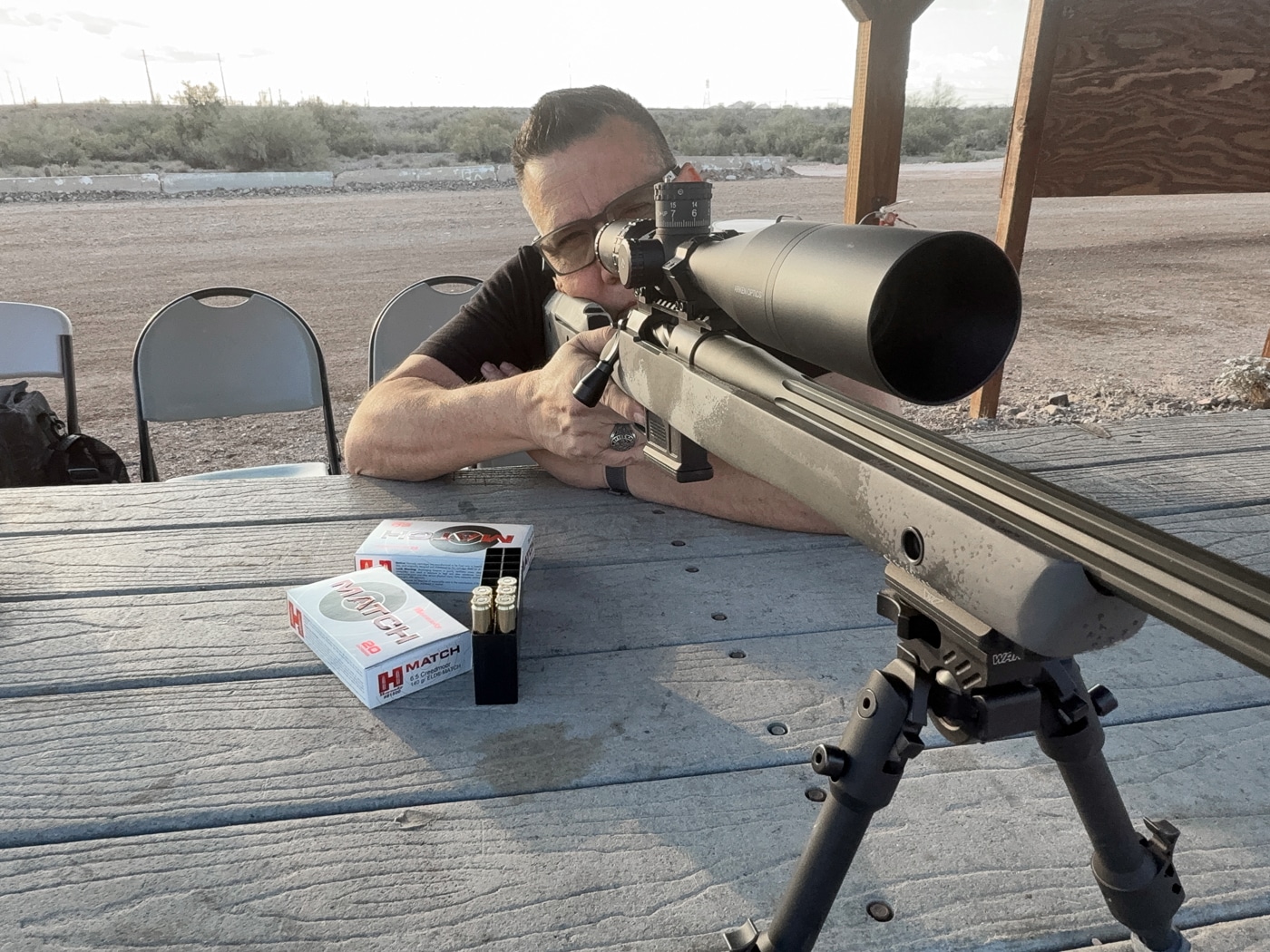 author shooting the Springfield Armory Model 2020 Waypoint bolt action rifle at the outdoor range