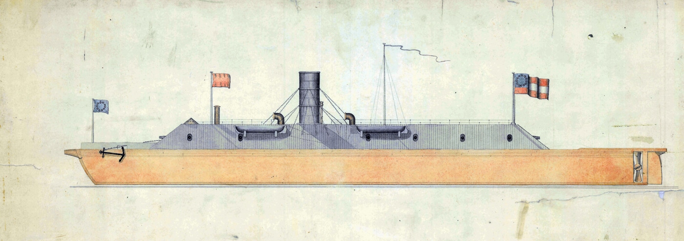 color illustration of CSS Virginia side view