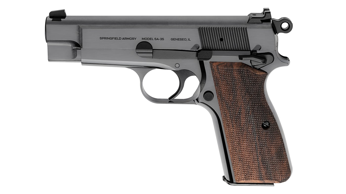 left side view of Springfield Armory SA-35 polished blue 9mm