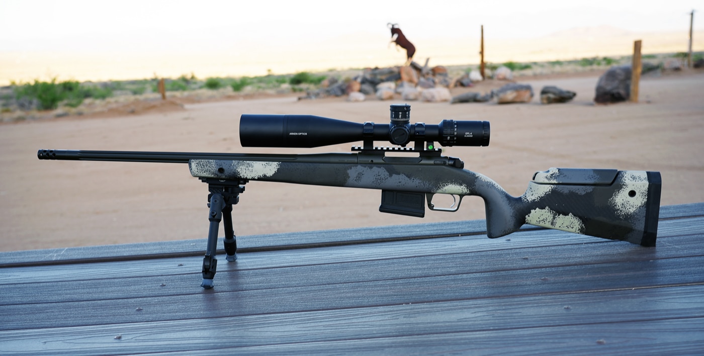 left side view of the authors Springfield Armory Model 2020 Waypoint at the shooting range